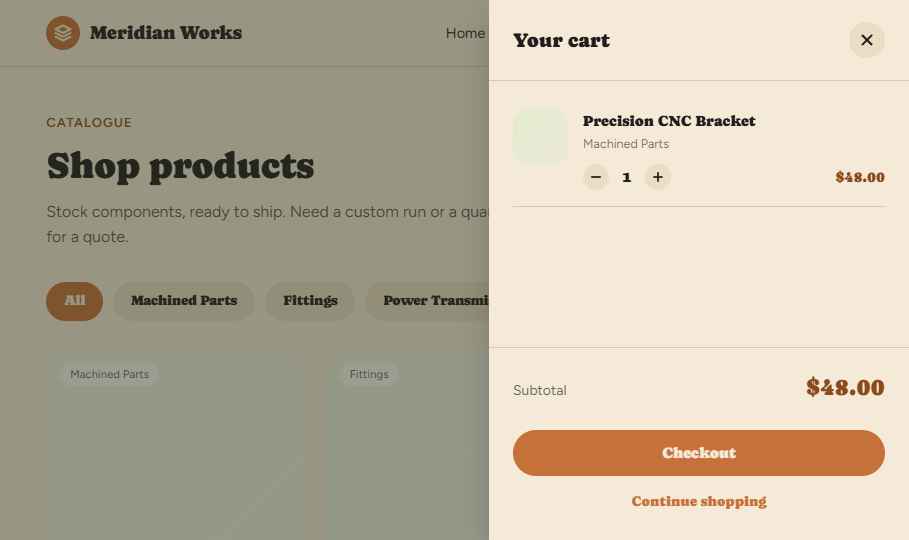Catalogue with filters
